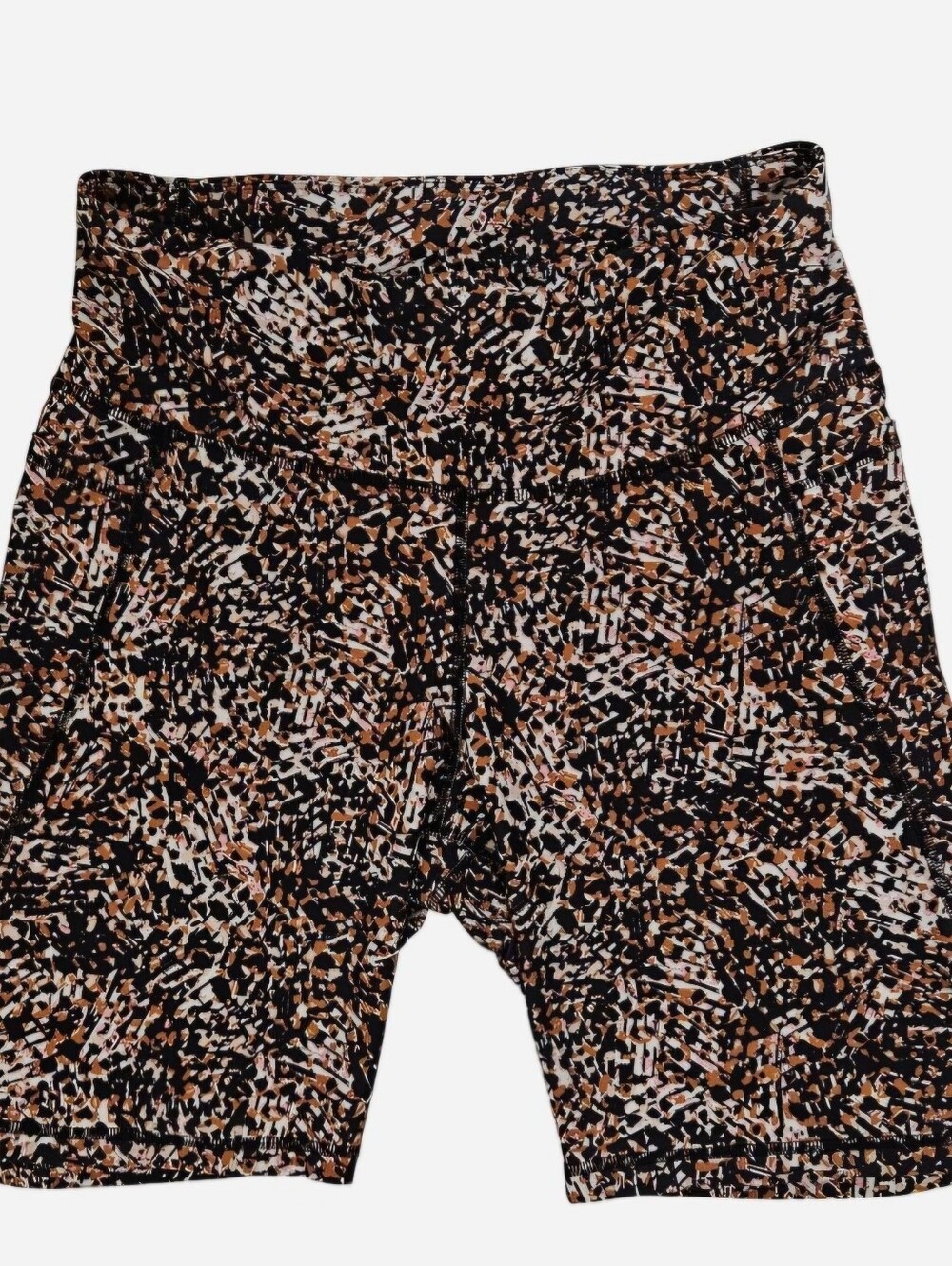 Old Navy High-Waisted PowerSoft Biker Shorts abstract splatter XL